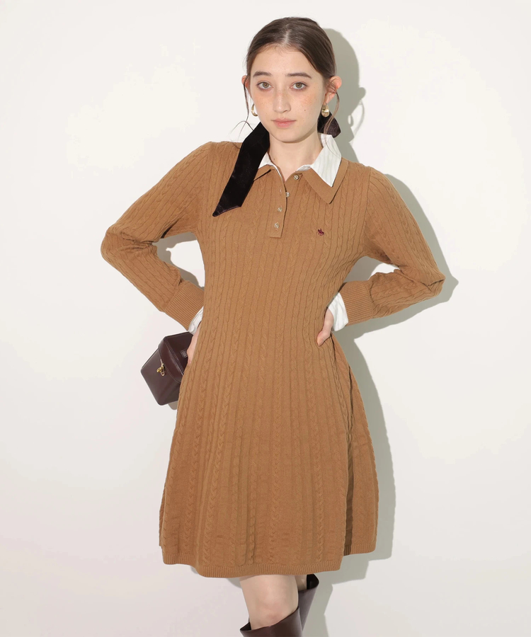 新作新品　リランドチュール♡POLO BCSコラボ　ケーブルポロミニワンピース リランドチュール Rirandture 〈POLO BCSコラボ〉ケーブルポロ