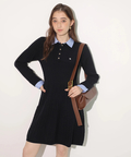 POLO BCSコラボ〉シャツレイヤードケーブルニットミニワンピ