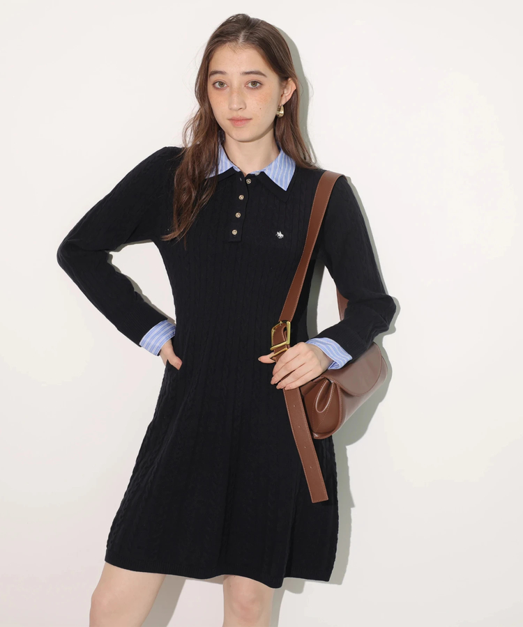 Rirandture POLO BCSコラボ プリーツシャツワンピース 新品 リランドチュール POLO BCSコラボ プリーツシャツ