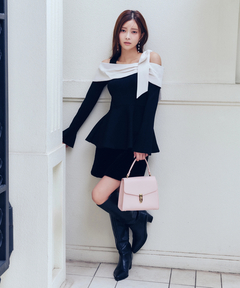 Rirandture(リランドチュール) |オフショルリボンドッキングニット