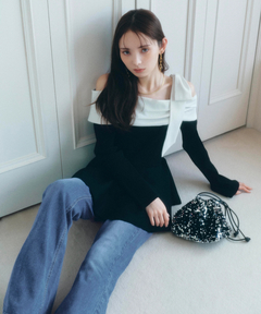 Rirandture(リランドチュール) |オフショルリボンドッキングニット