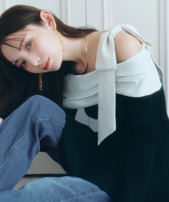 Rirandture(リランドチュール) |オフショルリボンドッキングニット