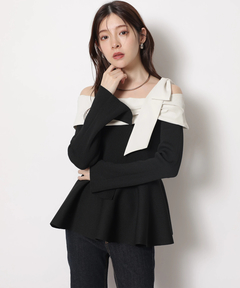 Rirandture(リランドチュール) |オフショルリボンドッキングニット