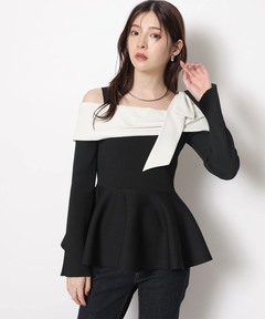 Rirandture(リランドチュール) |オフショルリボンドッキングニット