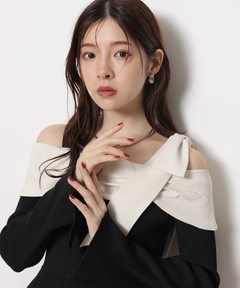 Rirandture(リランドチュール) |オフショルリボンドッキングニット