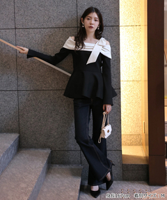 Rirandture(リランドチュール) |オフショルリボンドッキングニット