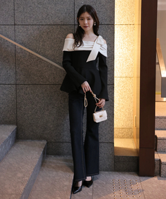 Rirandture(リランドチュール) |オフショルリボンドッキングニット