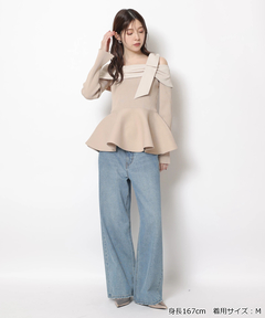 Rirandture(リランドチュール) |オフショルリボンドッキングニット