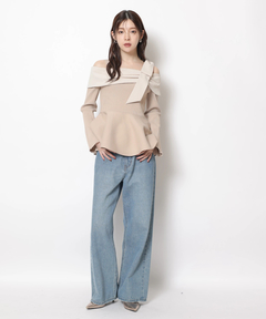 Rirandture(リランドチュール) |オフショルリボンドッキングニット