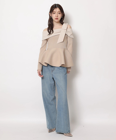 Rirandture(リランドチュール) |オフショルリボンドッキングニット