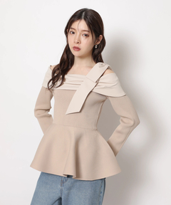 Rirandture(リランドチュール) |オフショルリボンドッキングニット