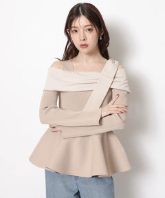 Rirandture(リランドチュール) |オフショルリボンドッキングニット