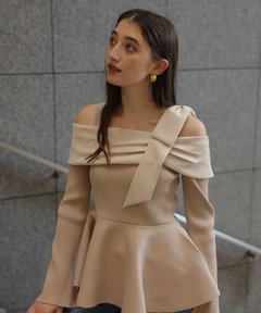 Rirandture(リランドチュール) |オフショルリボンドッキングニット