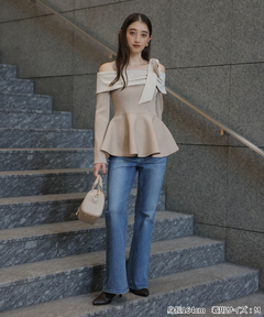 Rirandture(リランドチュール) |オフショルリボンドッキングニット