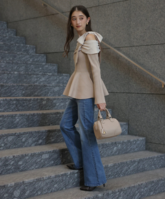 Rirandture(リランドチュール) |オフショルリボンドッキングニット