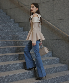 Rirandture(リランドチュール) |オフショルリボンドッキングニット