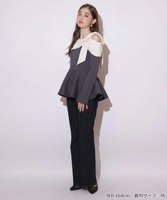 Rirandture(リランドチュール) |[WEB LIMITED]オフショルリボンドッキングニット