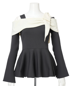 Rirandture(リランドチュール) |[WEB LIMITED]オフショルリボンドッキングニット