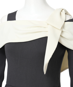 Rirandture(リランドチュール) |[WEB LIMITED]オフショルリボンドッキングニット