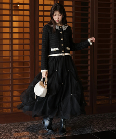 Rirandture(リランドチュール) |パールタッキングチュールスカート