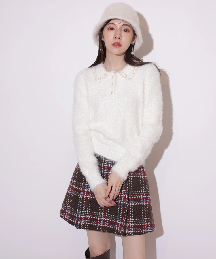 パールビジュー衿フェザーニット | ニット | Rirandture（リランド