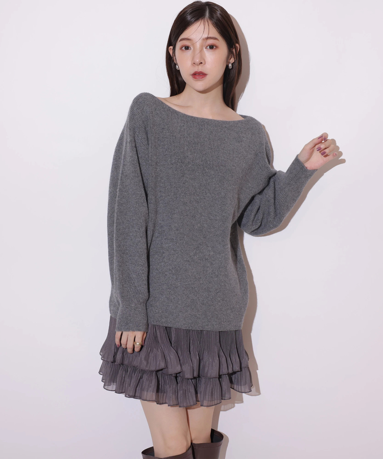 新品未使用　rirandtureフリルスカートセットニットワンピース オフネックニット×フリルスカートSET | セットアップ | Rirandture（リ