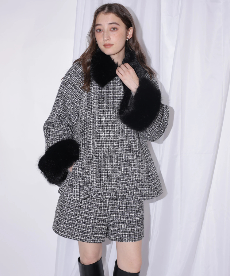 店舗限定》ツィードファー衿ショートコート | コート | Rirandture（リ