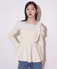 WEB LIMITED]オフショルリボンドッキングニット | ニット | Rirandture