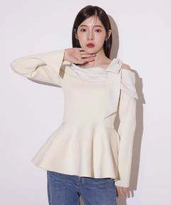 Rirandture(リランドチュール) |【Arpege story限定】オフショルリボンドッキングニット