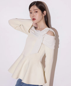 Rirandture(リランドチュール) |【Arpege story限定】オフショルリボンドッキングニット