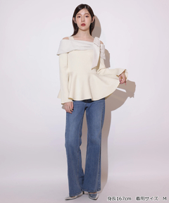 Rirandture(リランドチュール) |【Arpege story限定】オフショルリボンドッキングニット