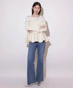 Rirandture(リランドチュール) |【Arpege story限定】オフショルリボンドッキングニット