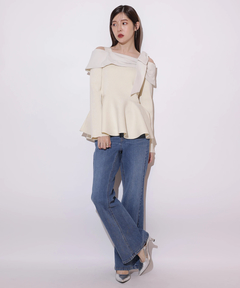 Rirandture(リランドチュール) |【Arpege story限定】オフショルリボンドッキングニット