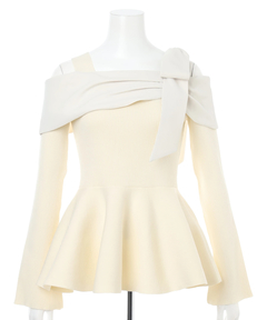 Rirandture(リランドチュール) |【Arpege story限定】オフショルリボンドッキングニット