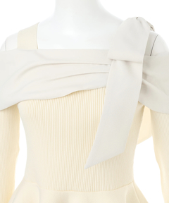 Rirandture(リランドチュール) |【Arpege story限定】オフショルリボンドッキングニット