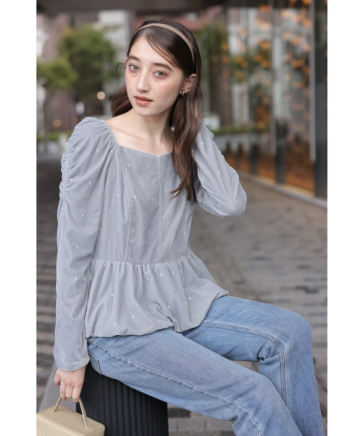 ベロア刺繍ペプラムブラウス | シャツ・ブラウス | Rirandture（リ