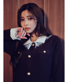 Rirandture(リランドチュール) |レースカラーミニニットワンピース