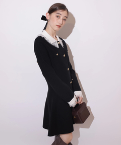 Rirandture(リランドチュール) |レースカラーミニニットワンピース