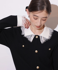 Rirandture(リランドチュール) |レースカラーミニニットワンピース