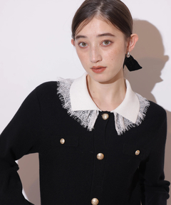 Rirandture(リランドチュール) |レースカラーミニニットワンピース