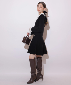 Rirandture(リランドチュール) |レースカラーミニニットワンピース