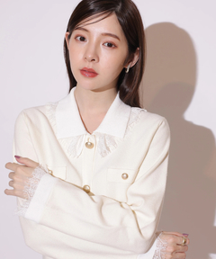 Rirandture(リランドチュール) |レースカラーミニニットワンピース