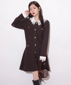 Rirandture(リランドチュール) |レースカラーミニニットワンピース