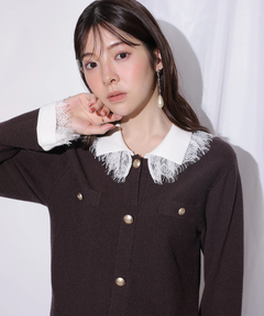 Rirandture(リランドチュール) |レースカラーミニニットワンピース