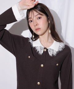 Rirandture(リランドチュール) |レースカラーミニニットワンピース