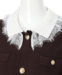 Rirandture(リランドチュール) |レースカラーミニニットワンピース