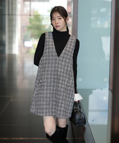 新品未使用タグ付　アルページュストーリー　カラーボイルAラインワンピース 新品タグ付き】Arpege story カラーボイルAラインワンピース