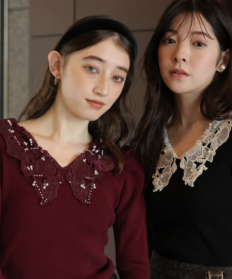 Arpege story Rirandture パールカラーポロニット Arpege story Rirandture パールカラーポロニット Rirandture（リ