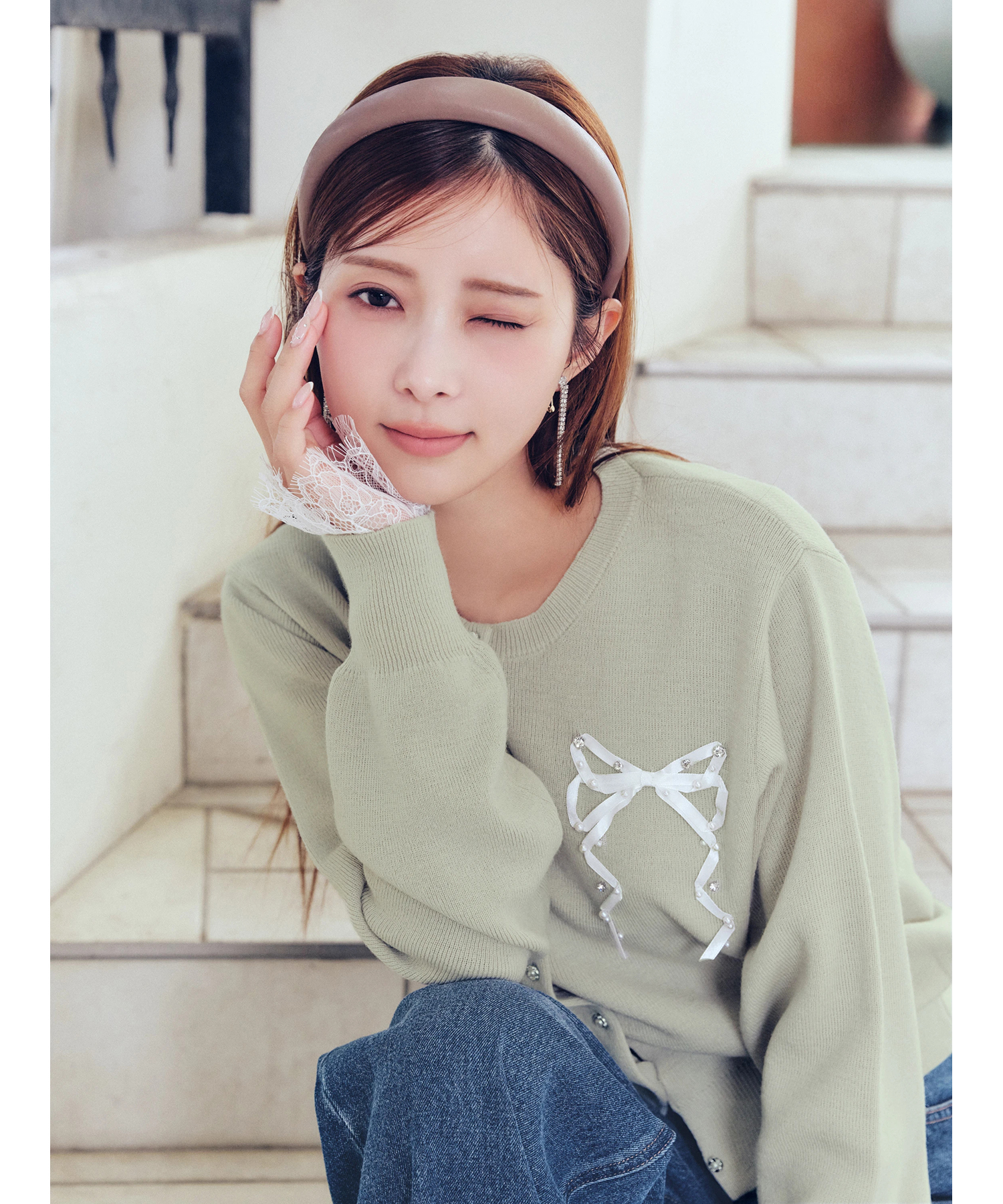 リボンテープ刺繍カーディガン | カーデ | Rirandture（リランド