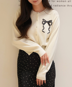 Rirandture(リランドチュール) |リボンテープ刺繍カーディガン